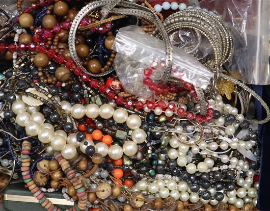 A large quantity of costume jewellery.